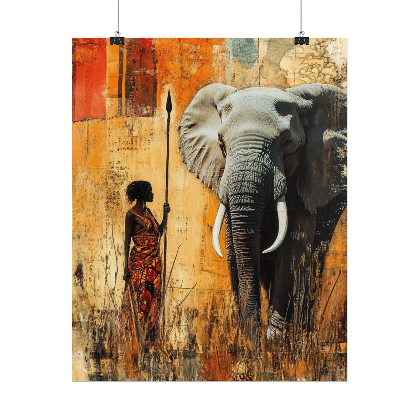 Majestic Encounter - Abstract African Art Print