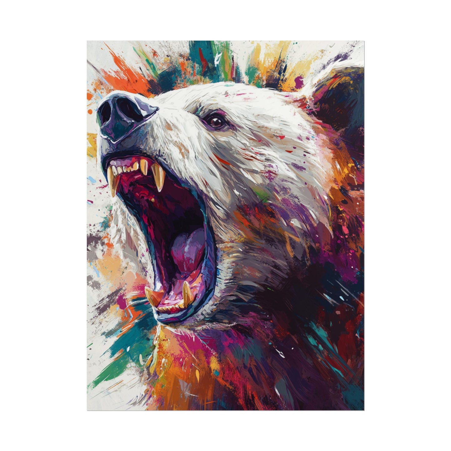 Roar of the Wild - Abstract Bear Art Print