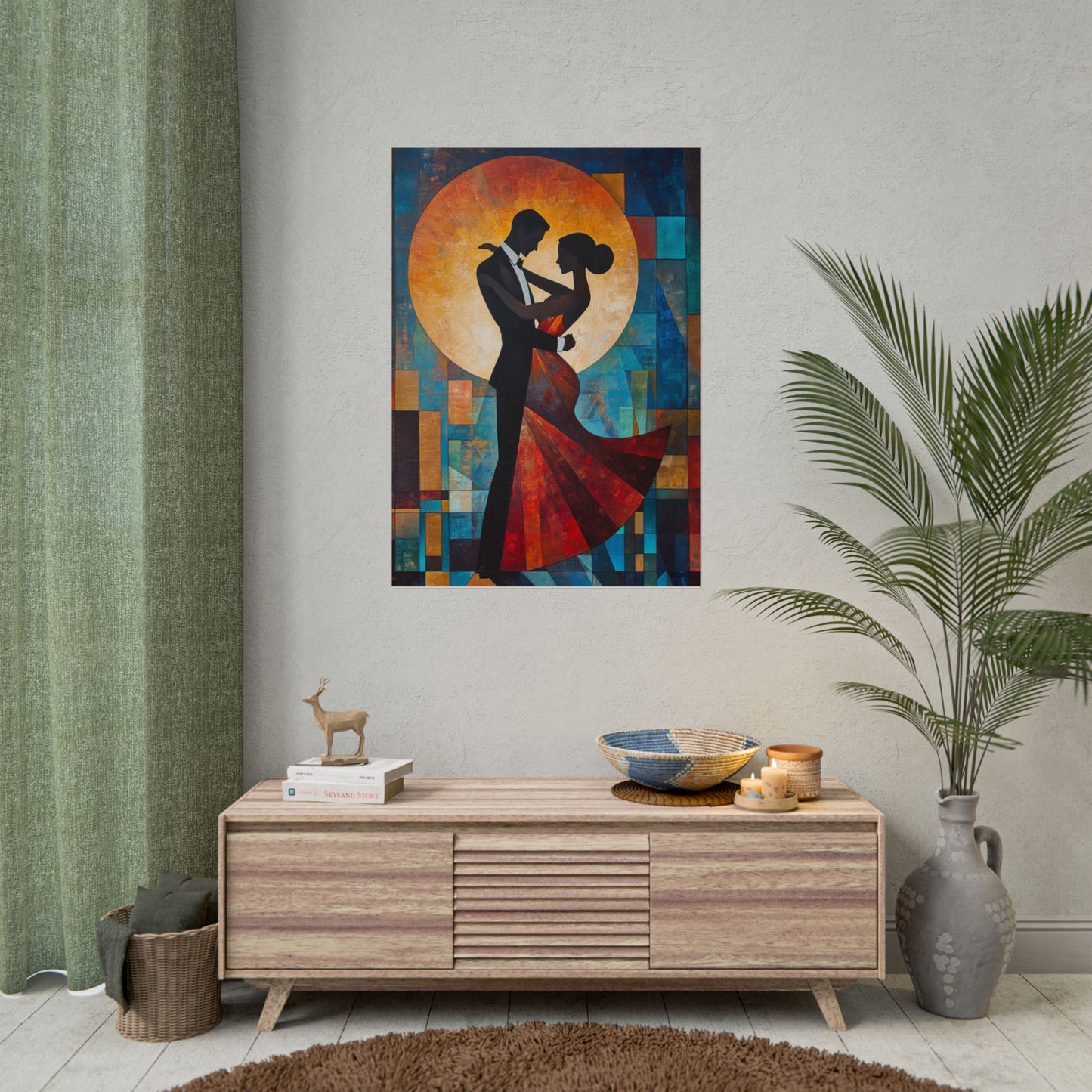 Moonlit Dance - Abstract Silhouette Art Print