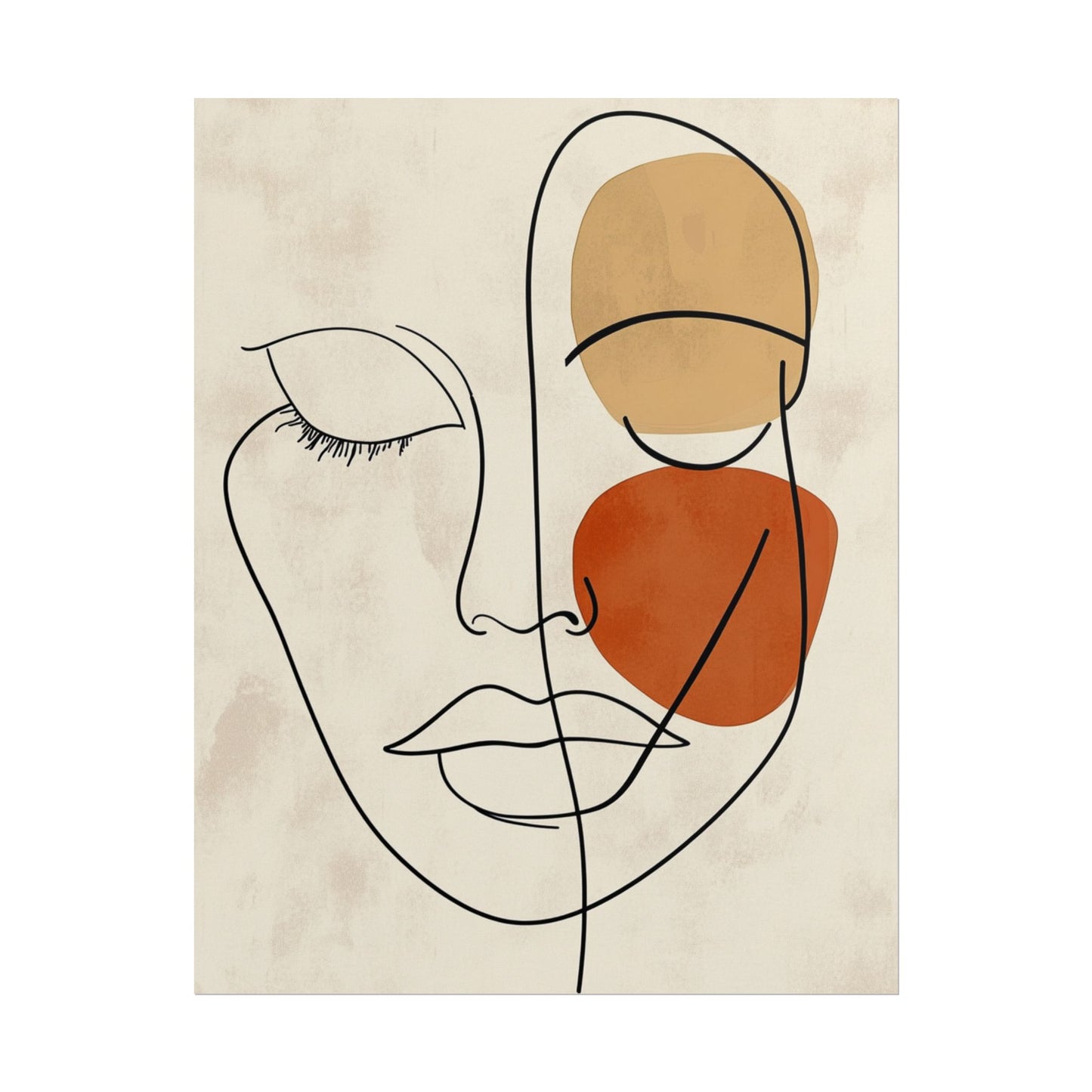 Serenity in Lines - Minimalist Abstract Face Art