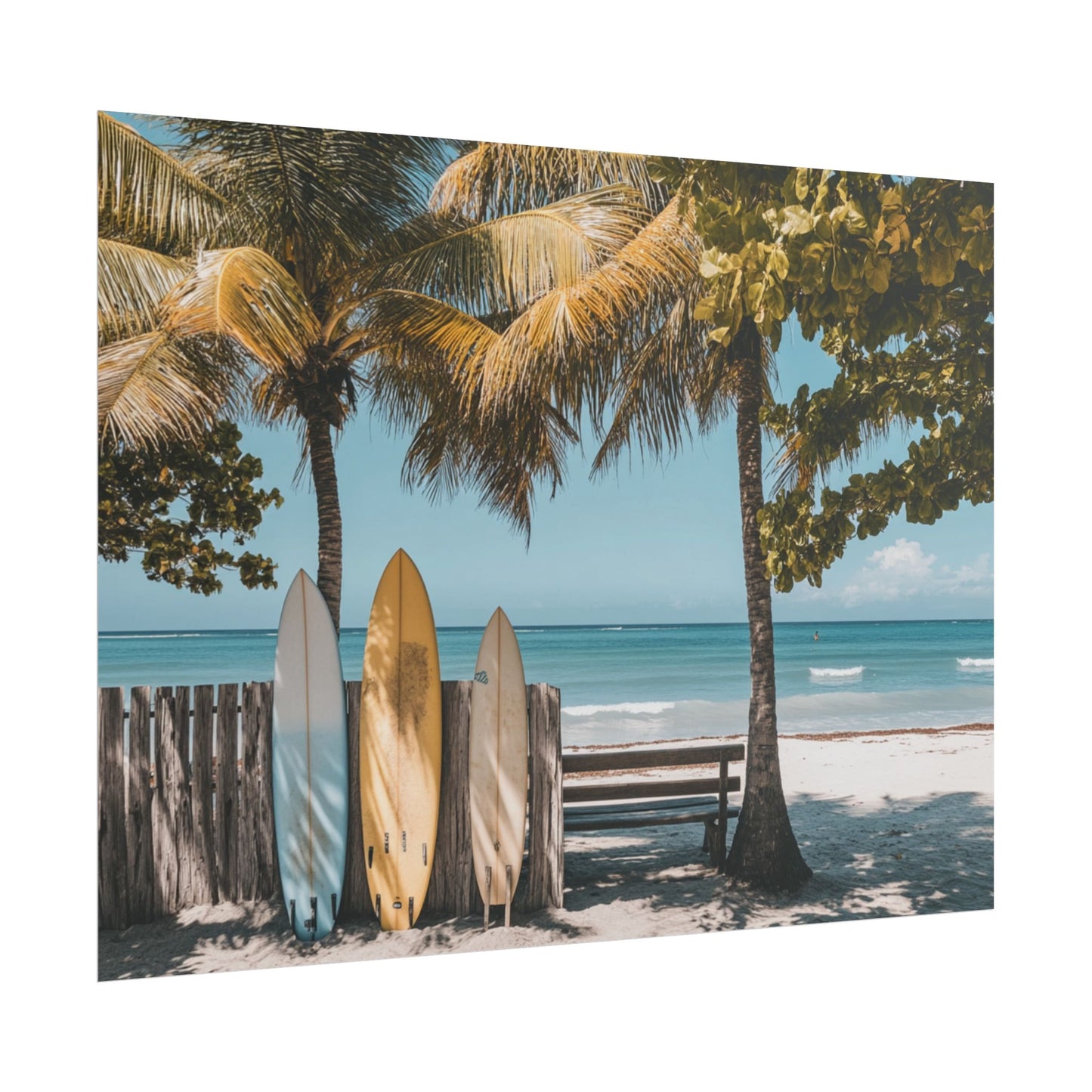 Hawaiian Tropical Beach Vibes with Surfboards