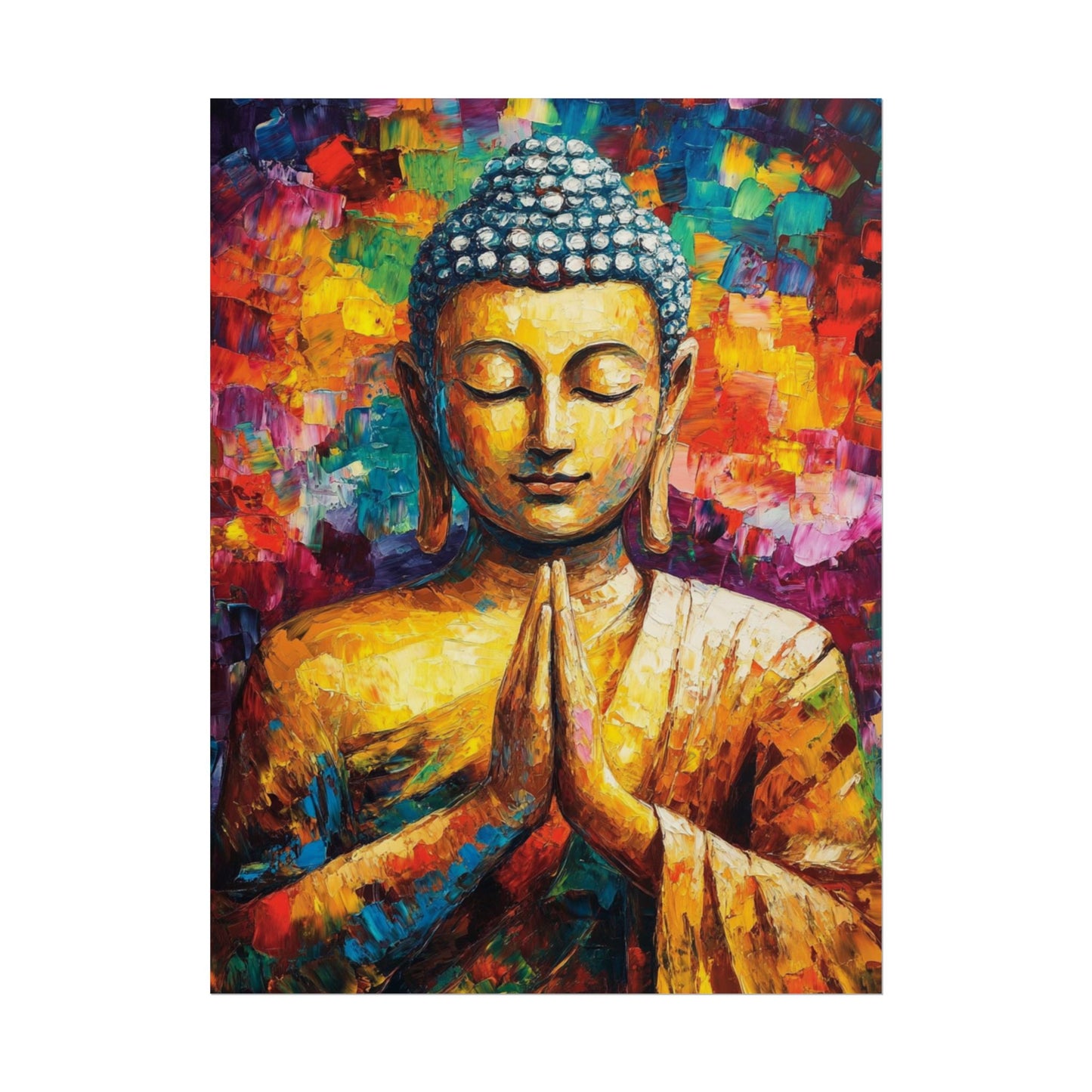 Vibrant Buddha - Abstract Spiritual Art Print