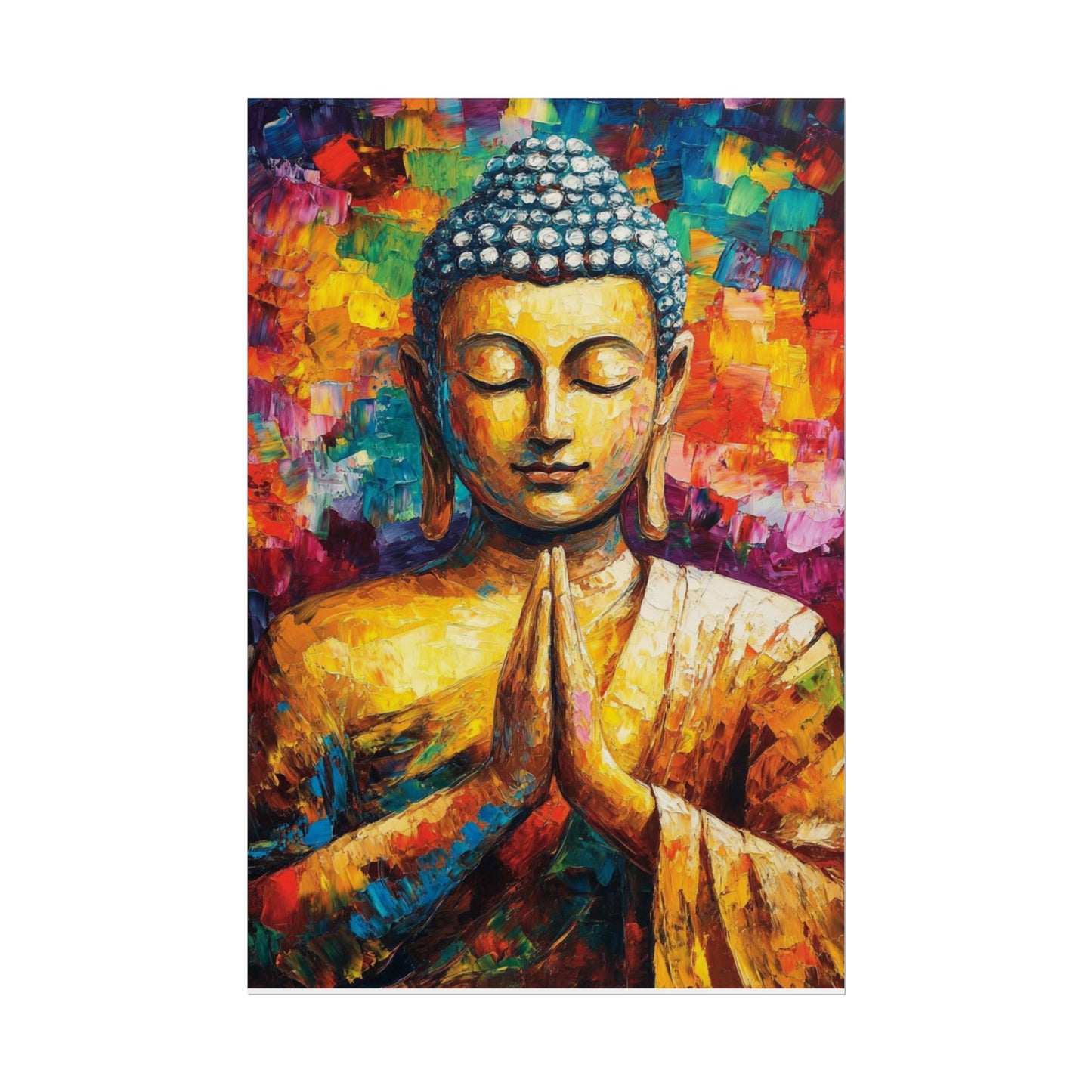 Vibrant Buddha - Abstract Spiritual Art Print