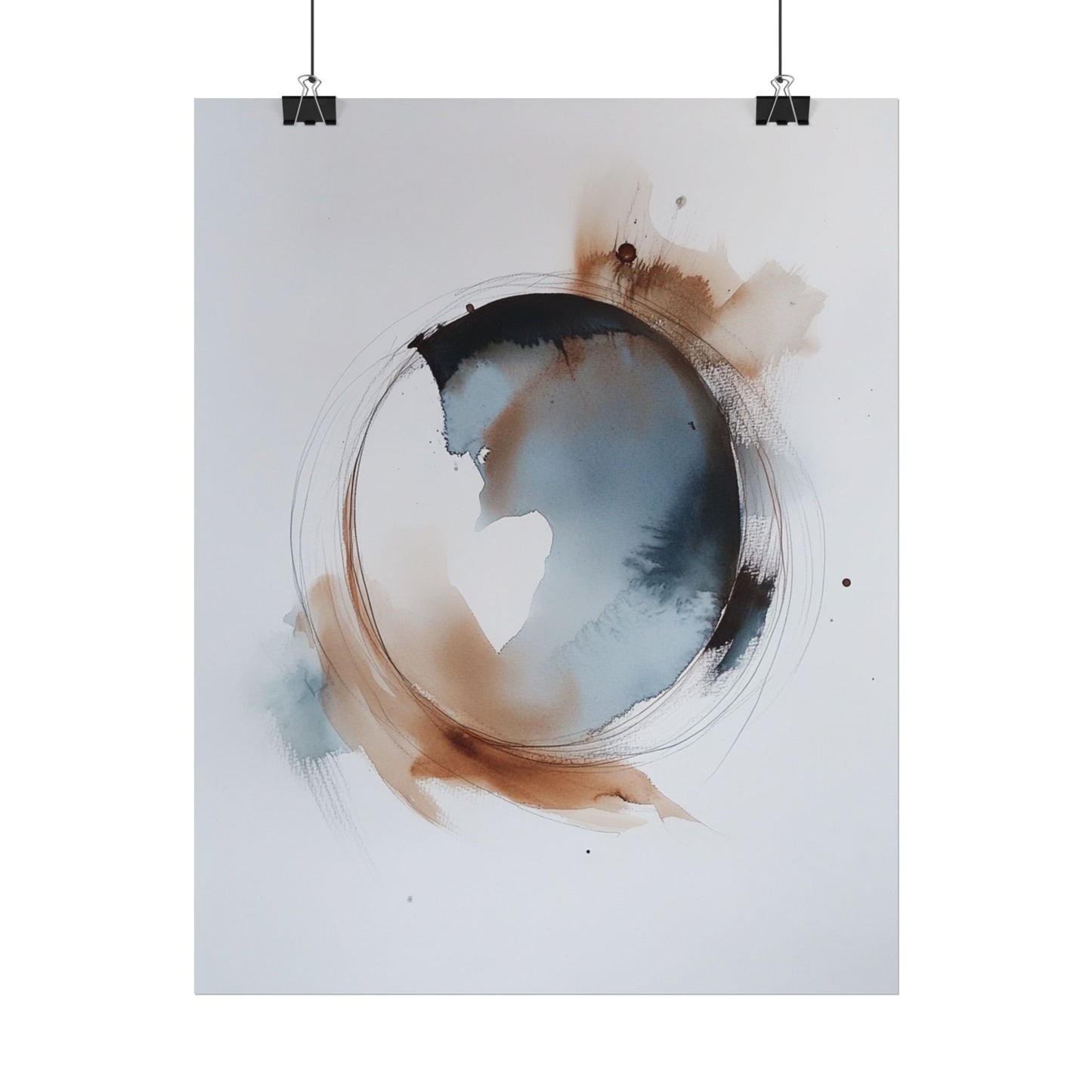 Ethereal Cycles - Minimalist Abstract Watercolour Art