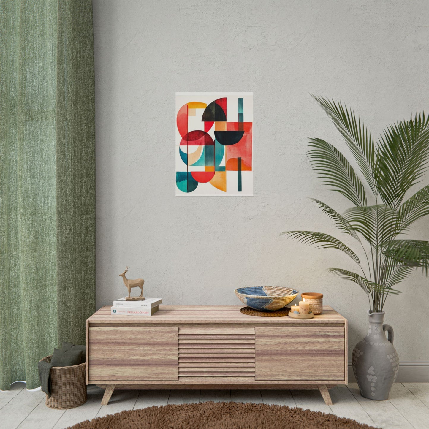 Retro Geometry - Abstract Shapes Art Print