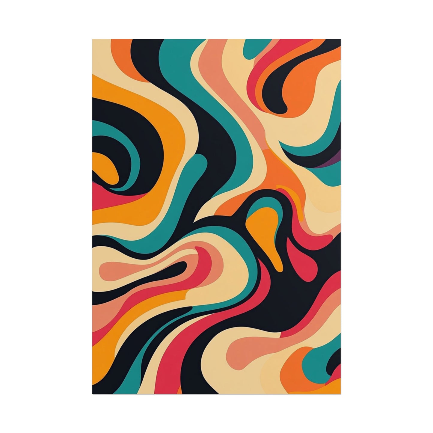 Retro Wave Fusion - Abstract Art Print