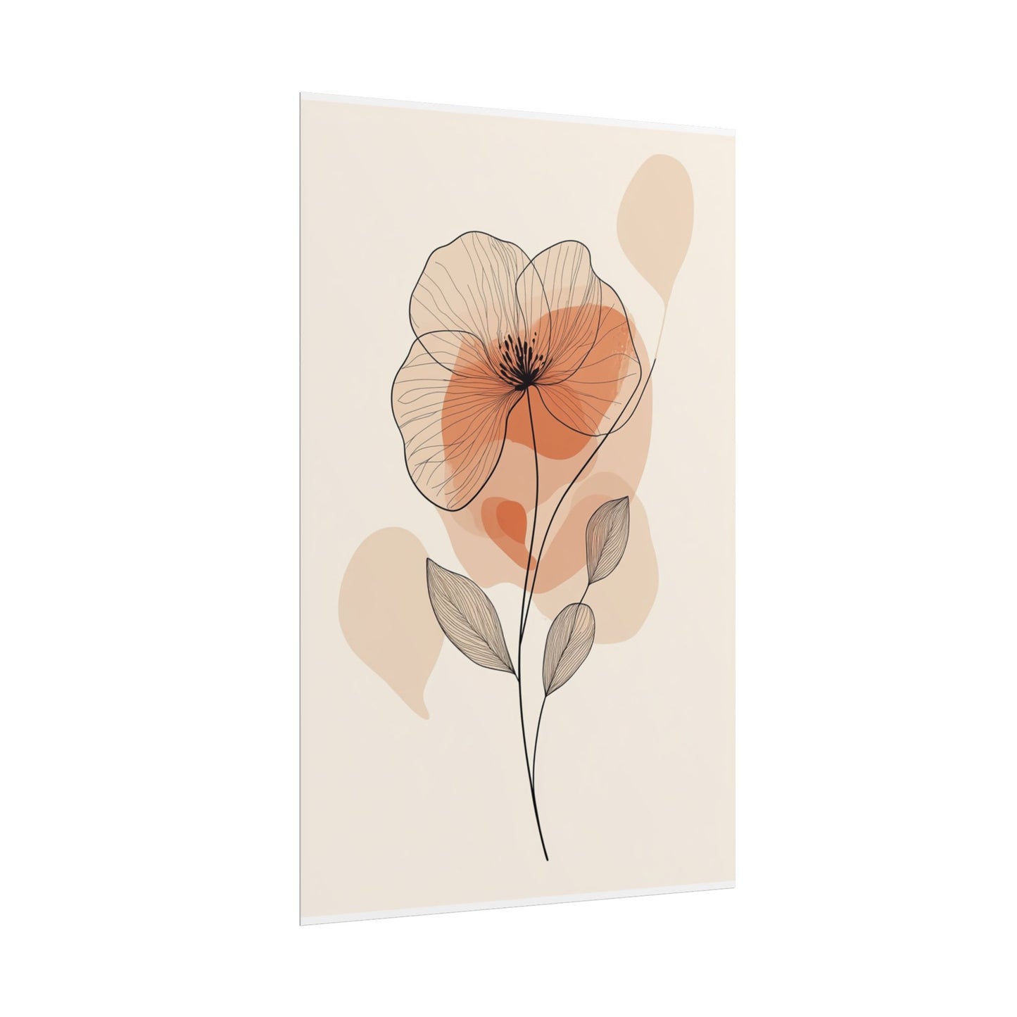 Elegant Bloom - Minimalist Floral Abstract Art