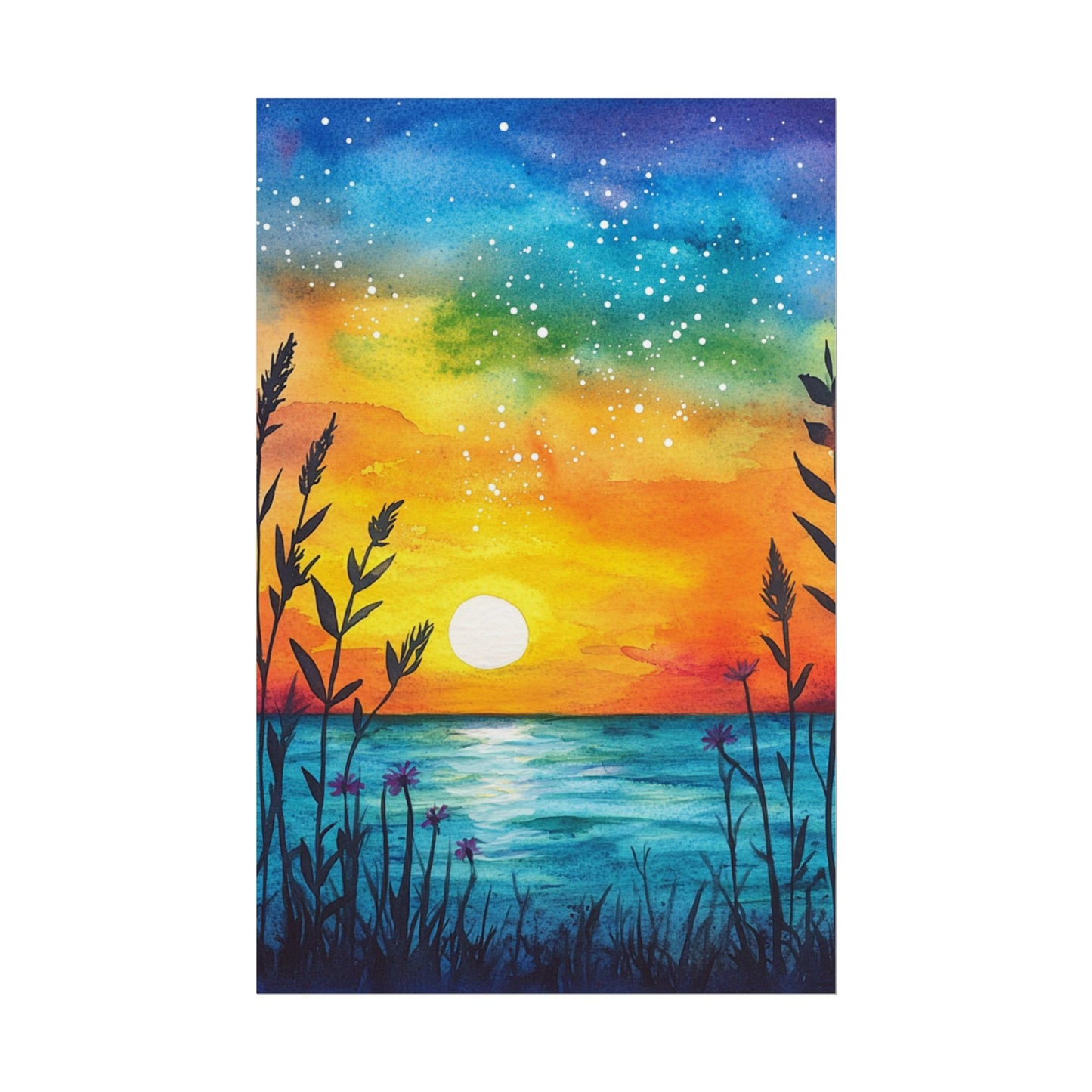 Starlit Sunset - Abstract Coastal Landscape Art Print