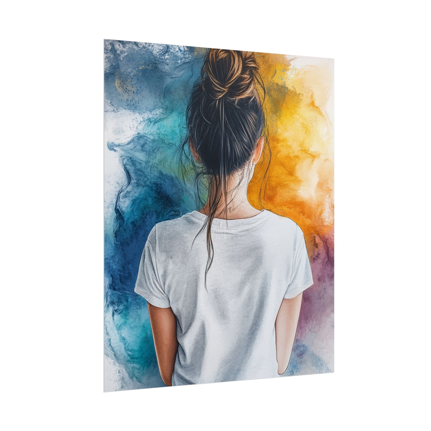 Contemplative Colour - Abstract Portrait Art Print