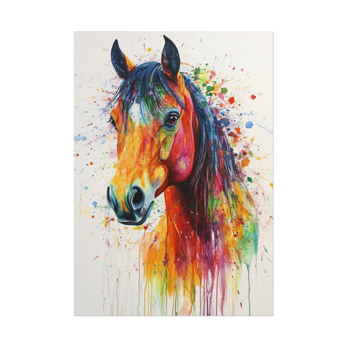 Vibrant Majesty - Abstract Horse Watercolour Art Print