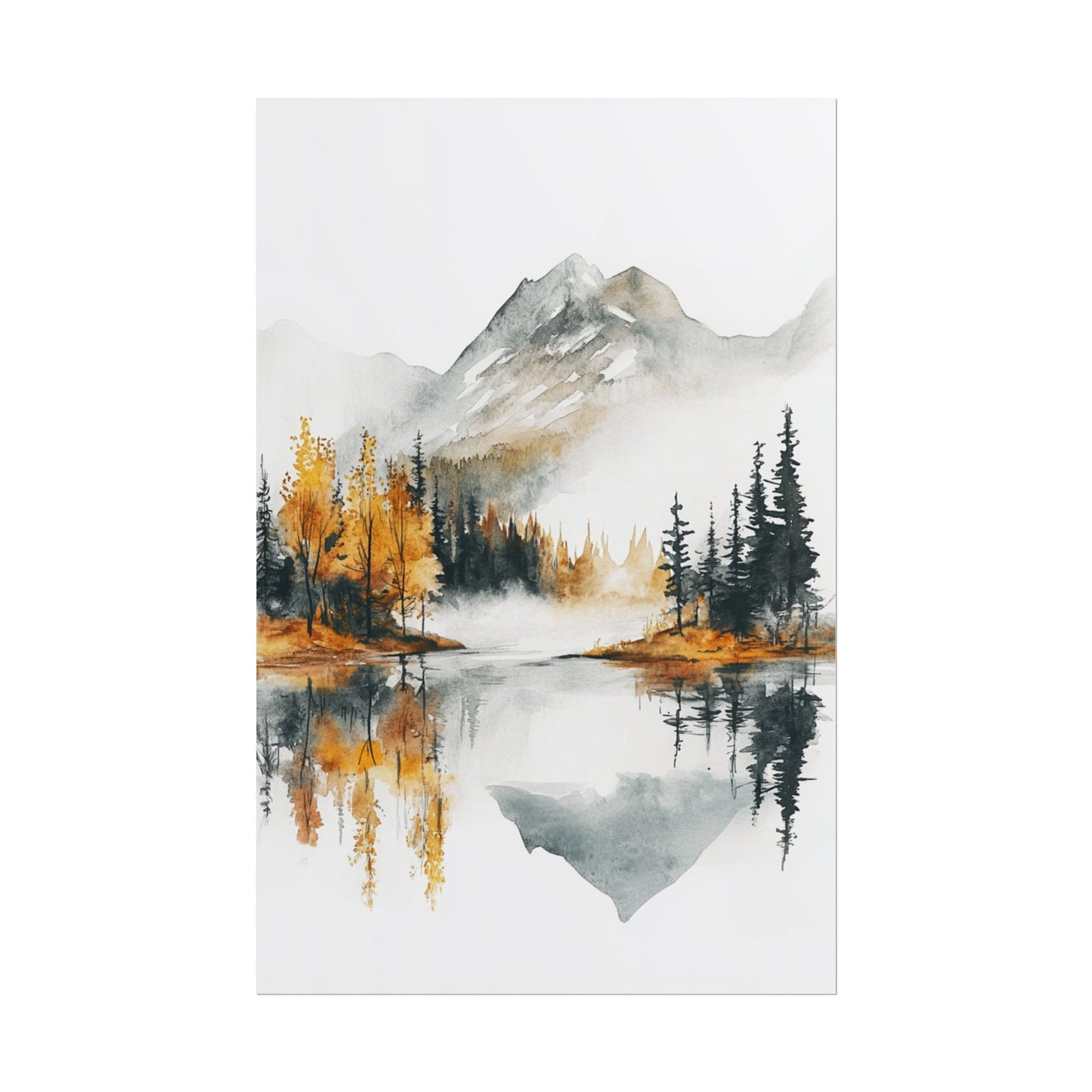 Serenity in Autumn - Abstract Mountain Landscape