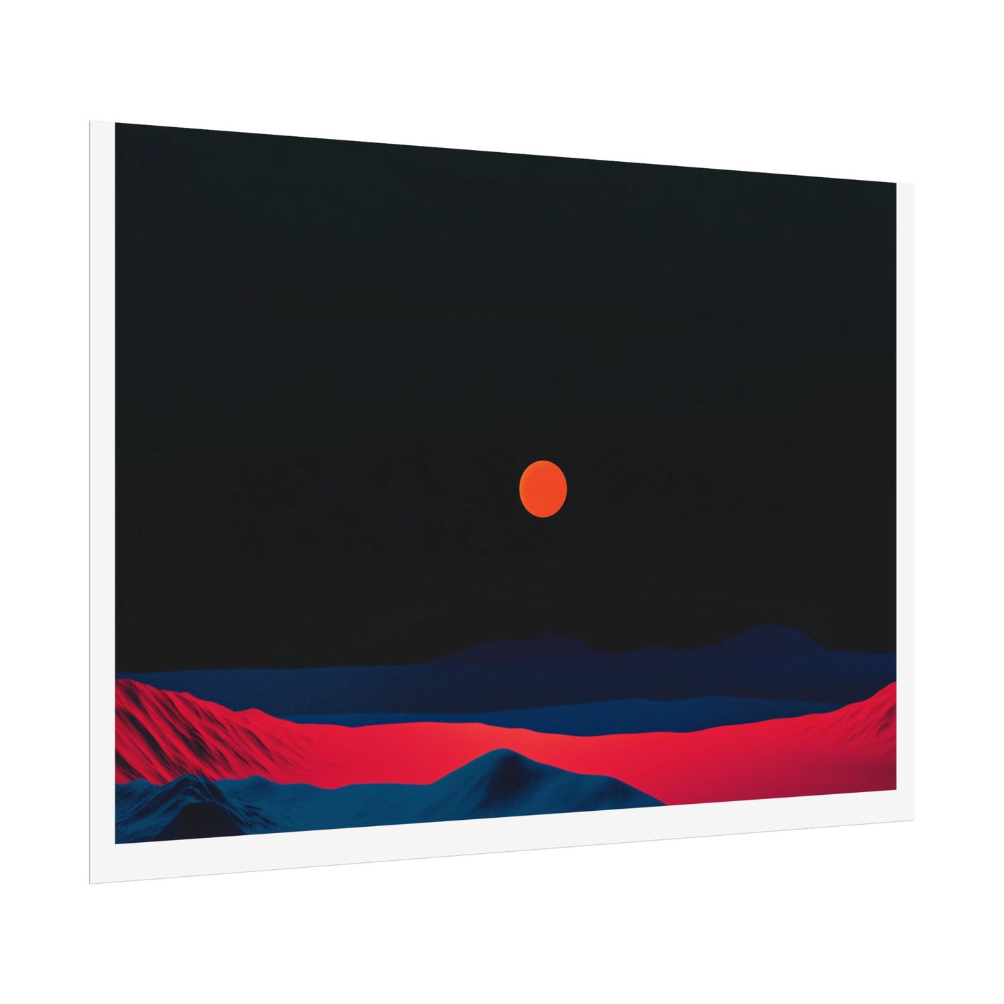 Blood Moon Over Fiery Mountains - Abstract Art Print