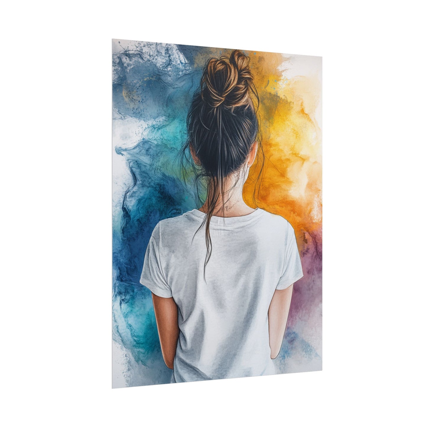 Contemplative Colour - Abstract Portrait Art Print