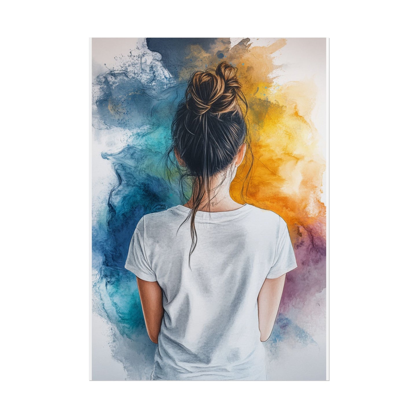 Contemplative Colour - Abstract Portrait Art Print